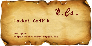 Makkai Csák névjegykártya